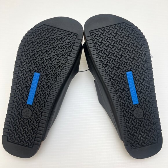 Sz 41 / W10 M8- NWT Birkenstock Arizona PROF Regular Fit Birko-Flor Sandal Black - Picture 11 of 15
